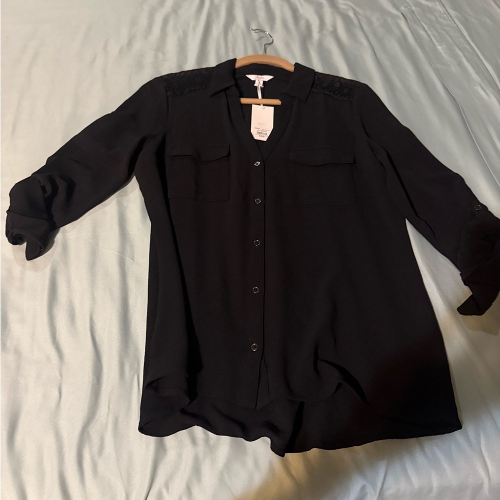 Candie's Black Button Down Shirt